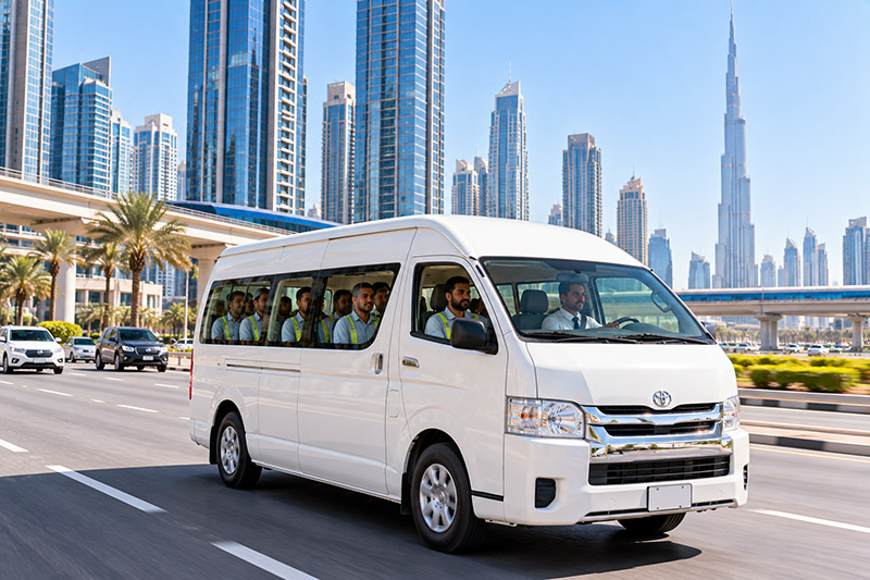 10 Seater HiAce for rent in Abu Dhabi