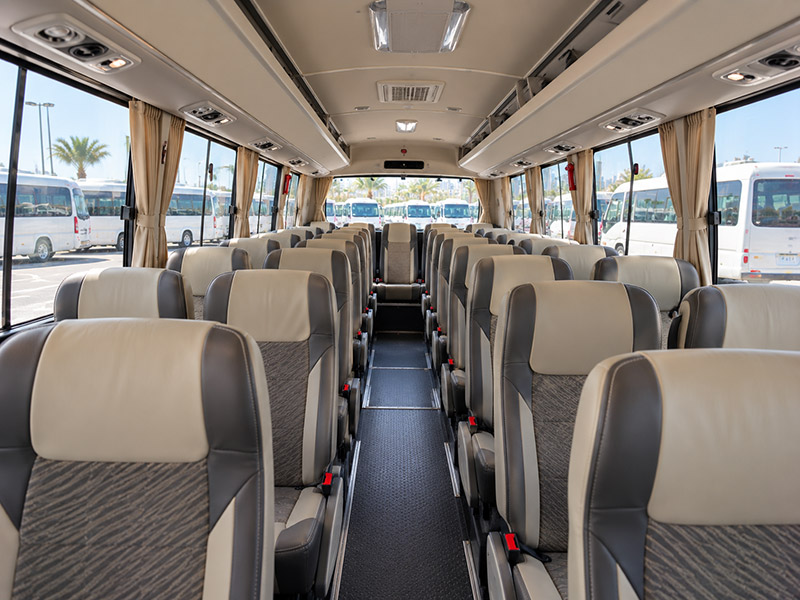 Seating inside the 25 Seater Bus