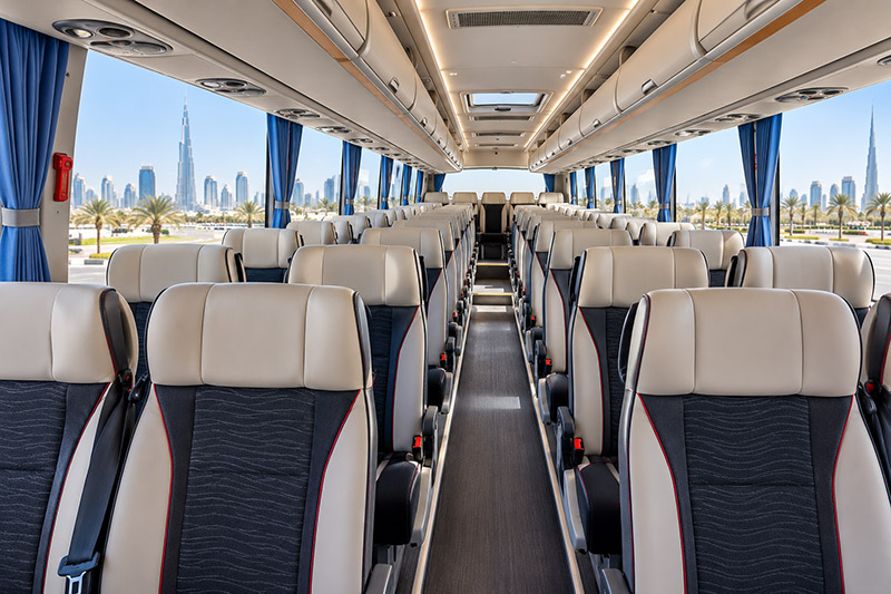 Seating inside the 45 Seater Coach