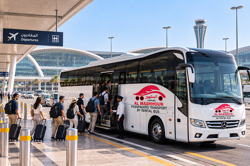 Airport Transfer Bus on an airport transfer