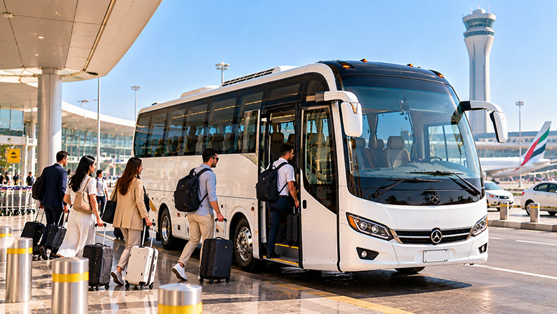 Airport Transfer Bus on an airport transfer