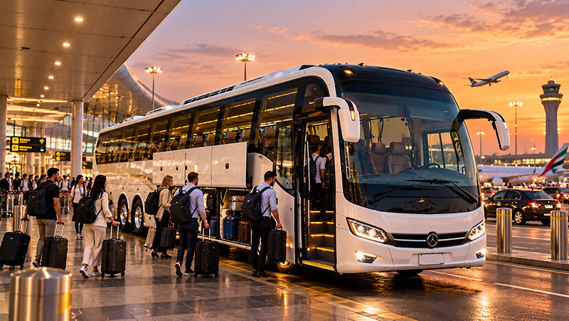 Airport Transfer Bus on an airport transfer