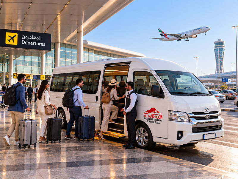 Airport Transfer Bus on an airport transfer