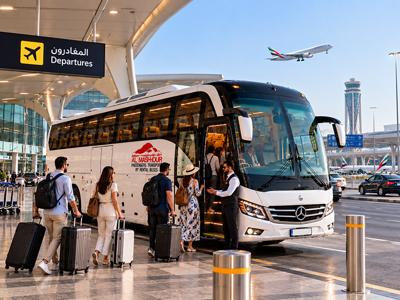 Airport Transfer Bus on an airport transfer