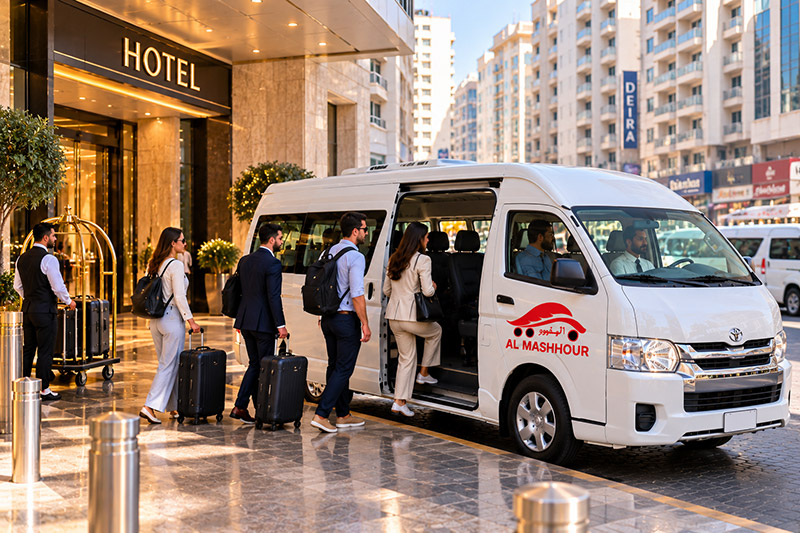 Hotel Transfer Bus ready for a pick-up