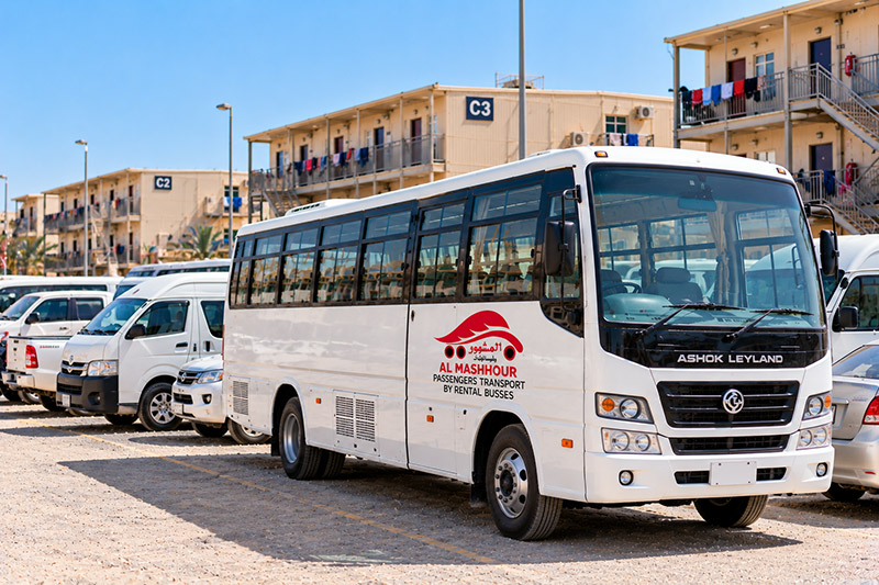 Labour Transport Bus hire from Al Mashhour