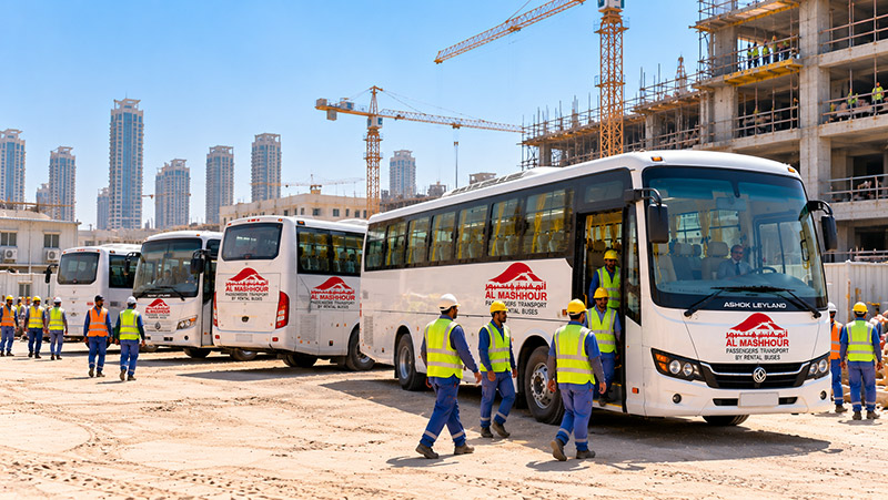Labour Transport Bus ready for a pick-up