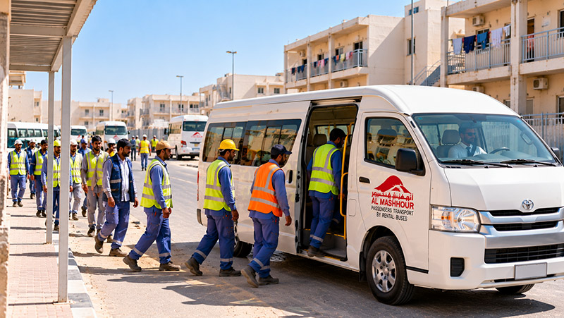 Labour Transport Bus with driver