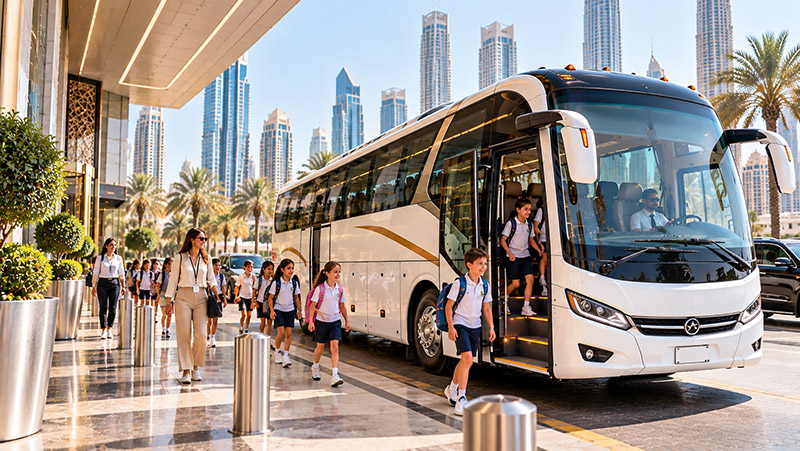 Al Mashhour luxury bus on the road