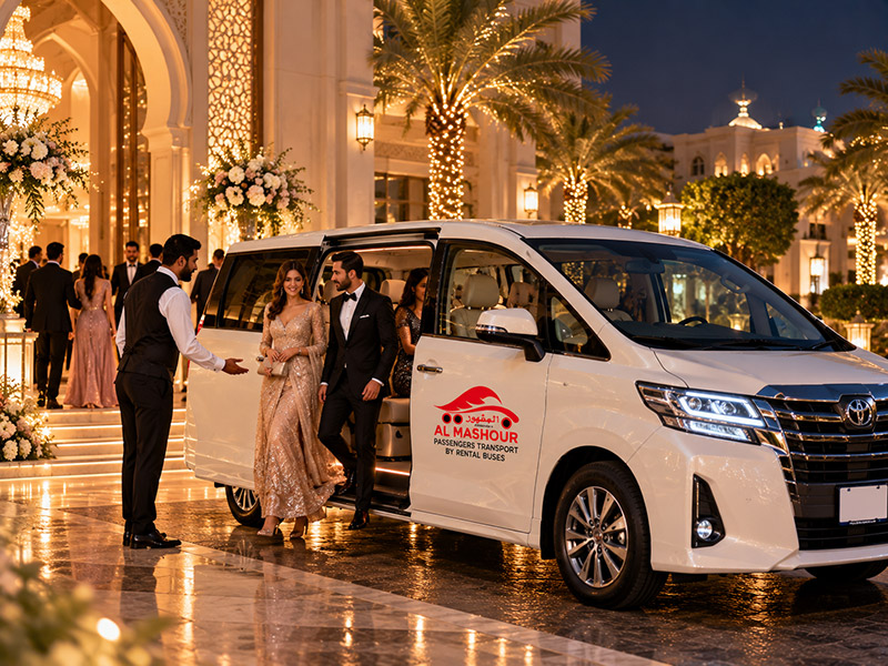 Minivan on an event transfer