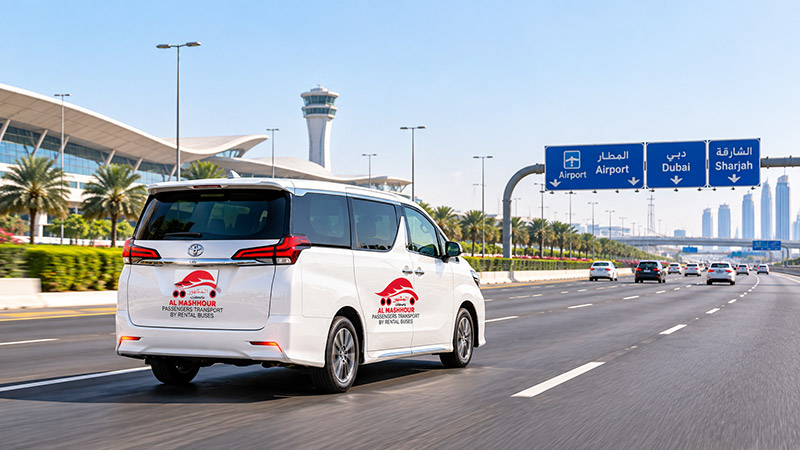Al Mashhour minivan on the road
